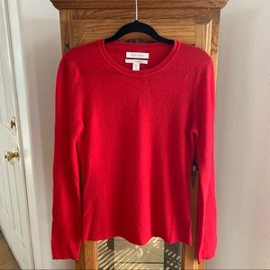 Ellen Tracy 100% Cashmere Red Long Sleeve Shirt - Medium